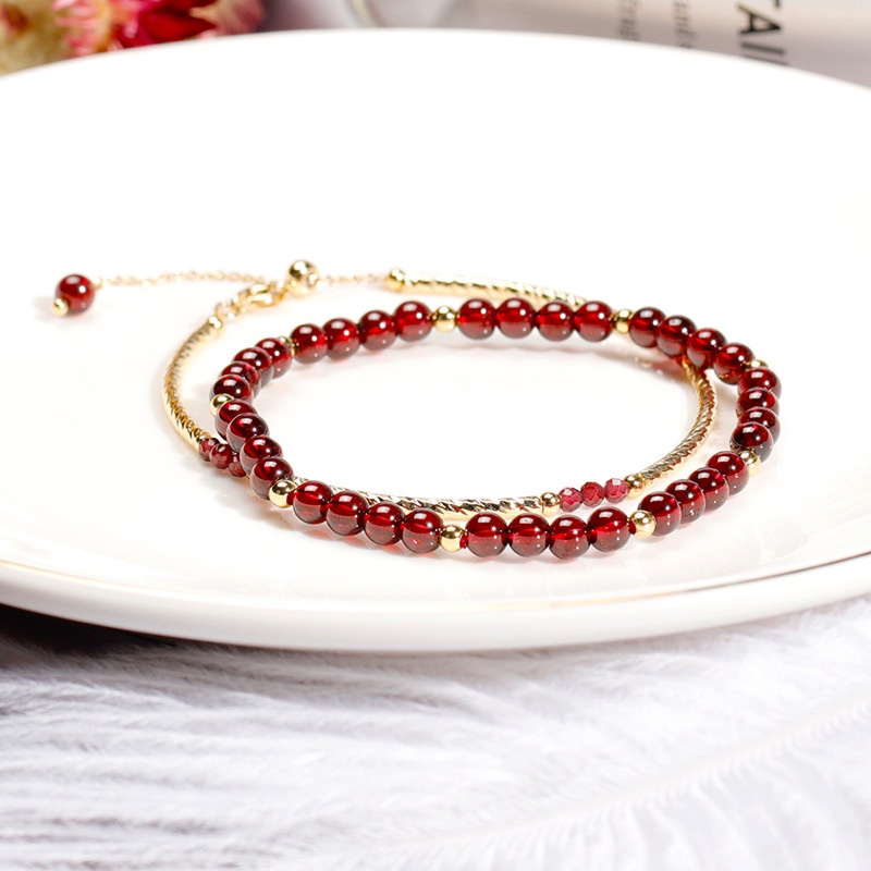 Vòng Đeo Tay Garnet Đính Pha Lê Tinh Xảo Thời Trang Cho Nữ