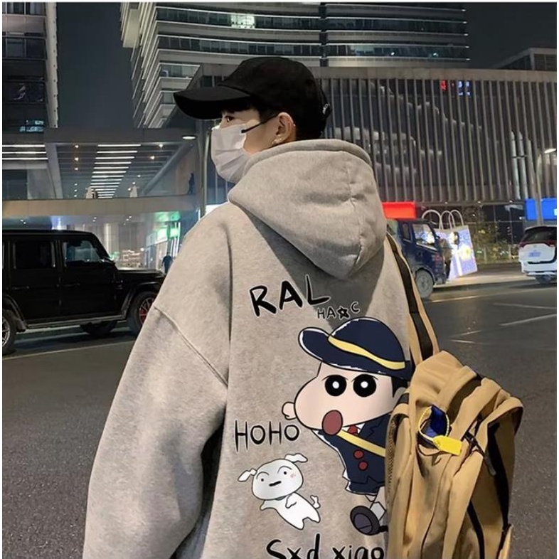 Áo hoodie dáng rộng thời trang cho nam size M-8XL Mùa Thu Dáng Tay Dài In Họa Tiết Hoạt Hình Phong Cách Hàn Quốc Cho Nam Nữ