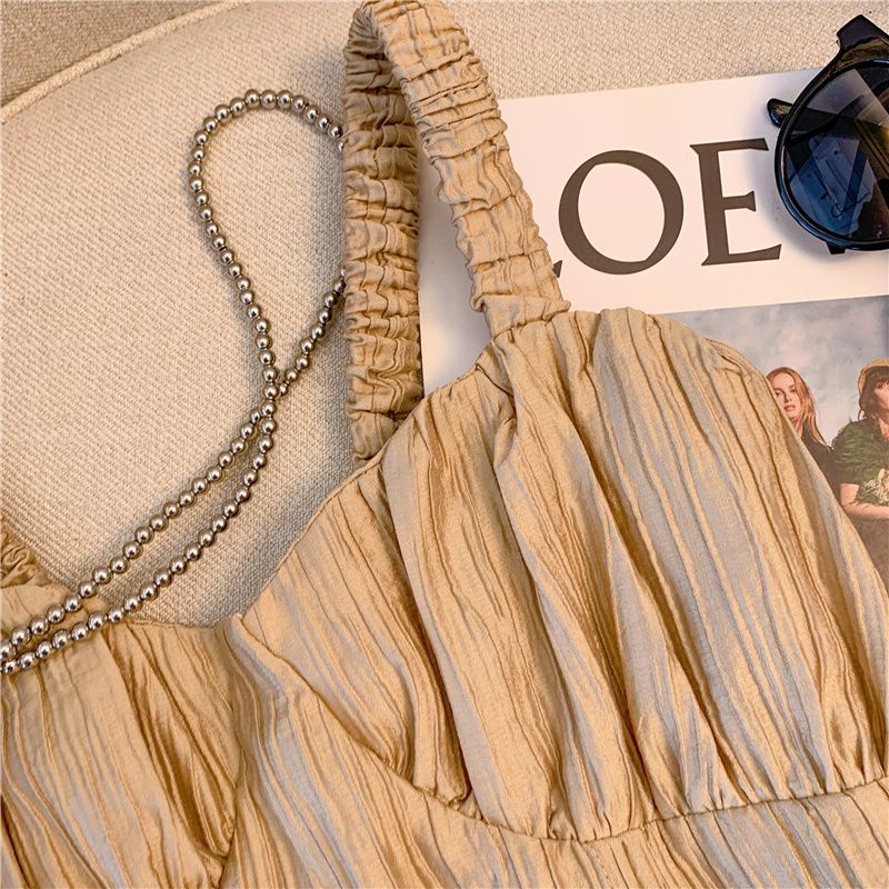 Áo Hai Dây Dáng Ngắn Phong Cách Hàn Quốc Thời Trang Hè 2023 Quyến Rũ Cho Nữ