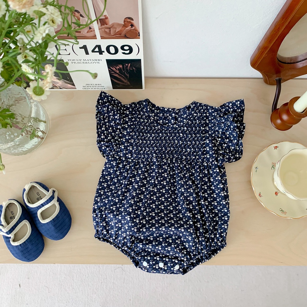 Bộ Áo Liền Quần Không Tay In Hoa Thời Trang Mùa Hè Cho Bé Gái