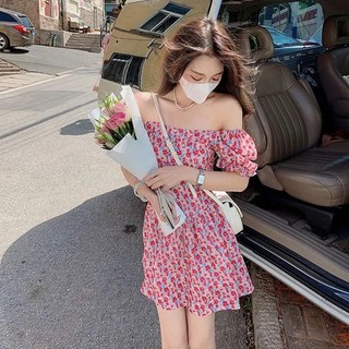 OFF Shoulder Mini Dress Floral Dress Đầm Tay Phồng Họa Tiết Hoa Nhí Ngọt Ngào Xinh Xắn