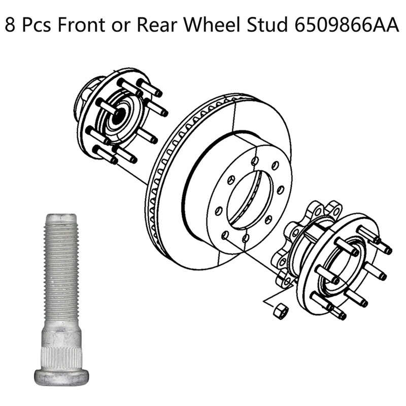 Bu Lông Bánh Xe Trước Hoặc Sau Cho 2012-2021 Ram 2500 3500 6509866Đai Ốc AA Cho Xe Hơi Tiện Dụng Và Bền