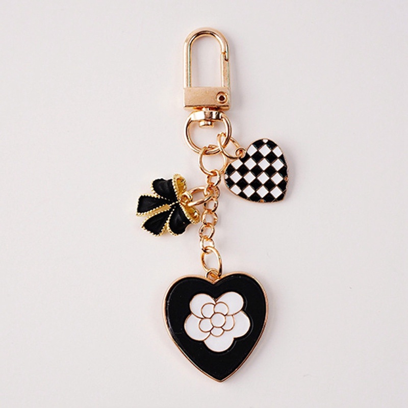 Móc Khóa Mạ Bạc Hình Trái Tim Đính Nơ Xinh Xắn