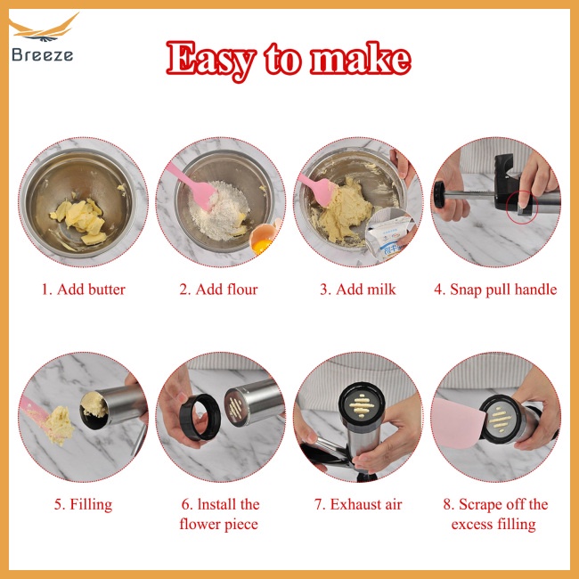 Bộ Dụng Cụ Làm Bánh Quy 13 Đĩa Và 8 Đầu Phun Bằng Thép Không Gỉ