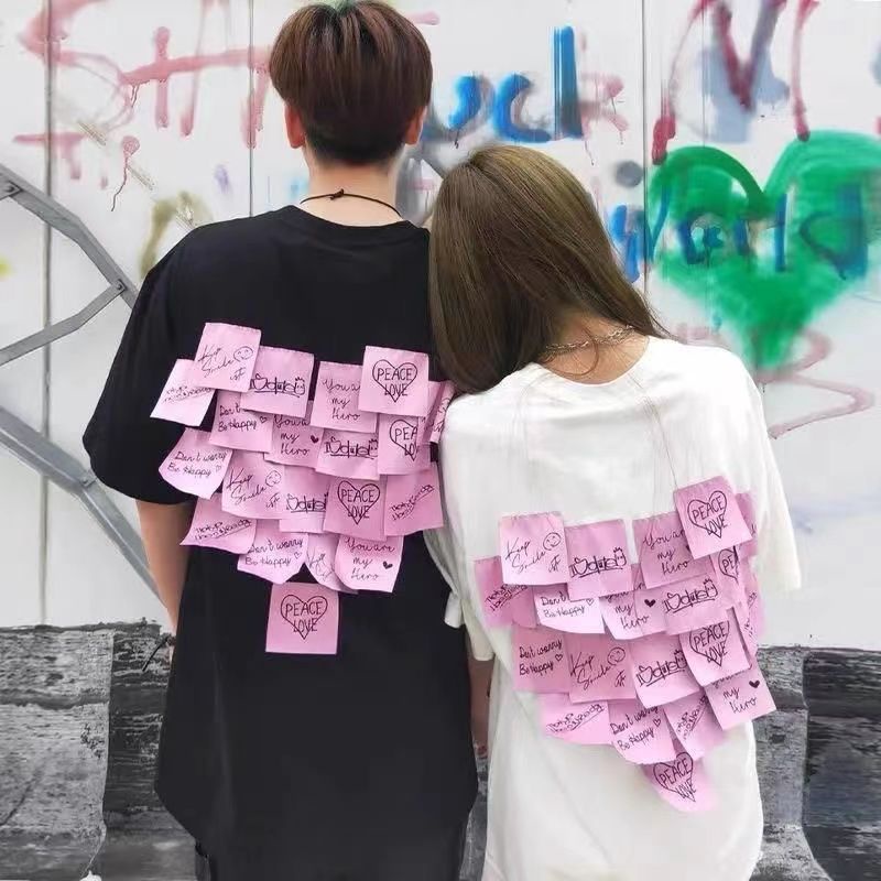 Áo Thun Dáng Rộng Thiết Kế Nốt Nhạc Hình Trái Tim Năm 2023 Dễ Phối Đồ Dành Cho Bạn Nữ