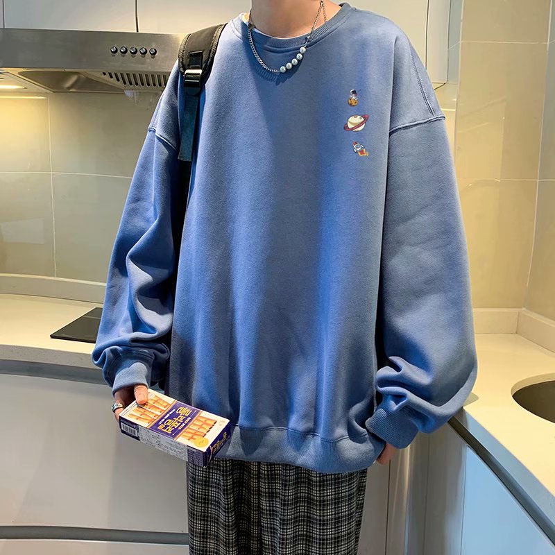 Áo sweater Cổ Tròn In Chữ Phong Cách hip hop Đường Phố Hàn Quốc Cỡ Lớn M-8XL Cho Nam