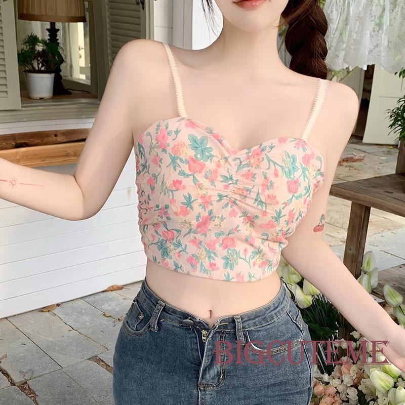 Áo Hai Dây Hở Lưng Họa Tiết Hoa Thời Trang Mùa Hè Cho Nữ