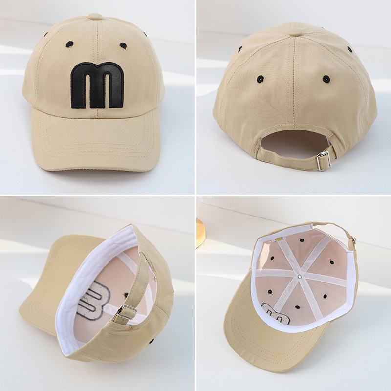 Mũ Lưỡi Trai Màu Trơn Thêu Chữ Phong Cách Thể Thao Thời Trang Cho Bé Trai Và Gái