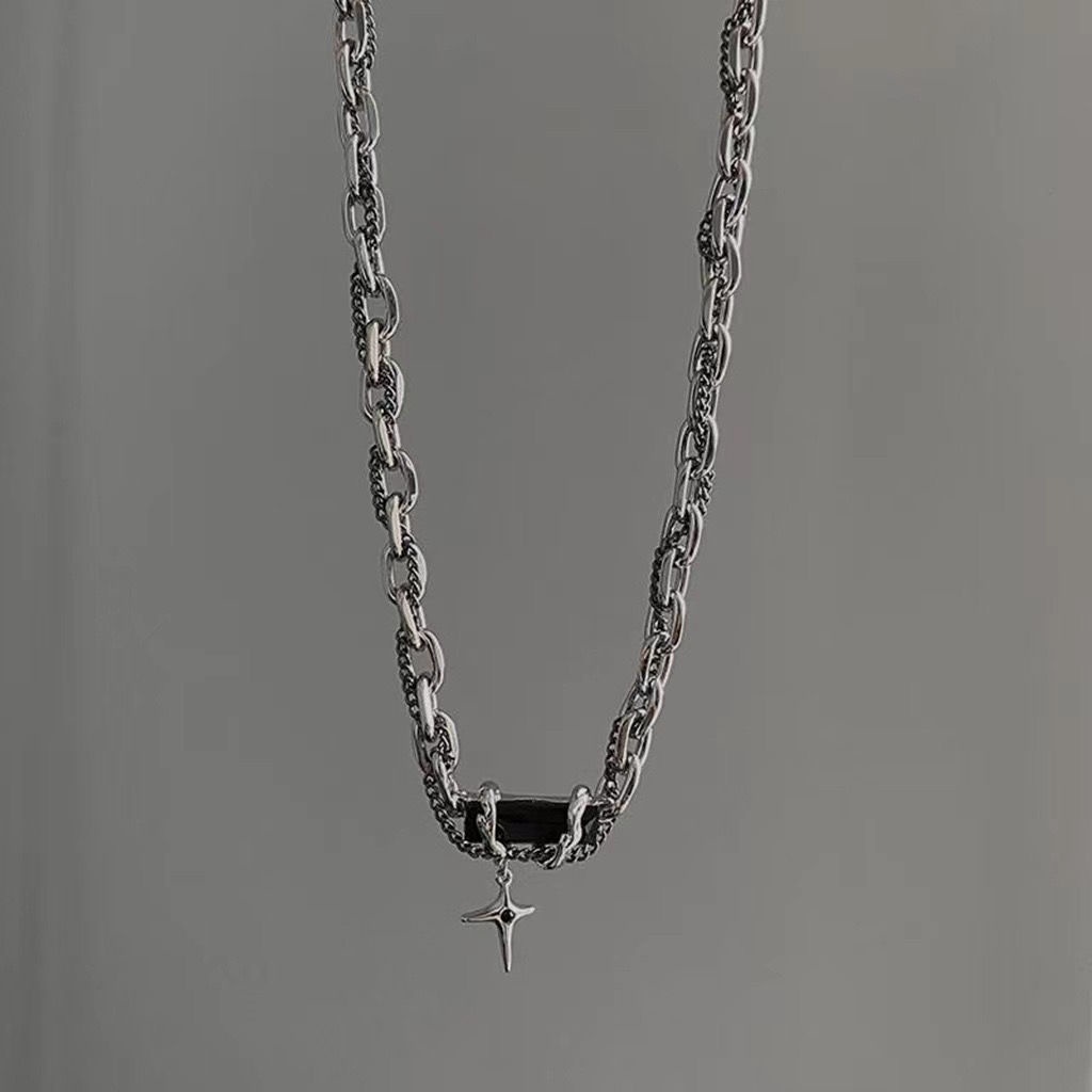 Vòng cổ Đá Quý Đen Nhiều Lớp Thời Trang 2022 Cho Nam Và Nữ