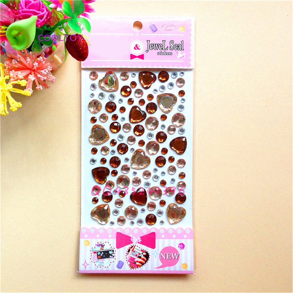 Dải Đá Pha Lê Kim Cương Hình Trái Tim Tự Dính Làm Mát Trang Sức