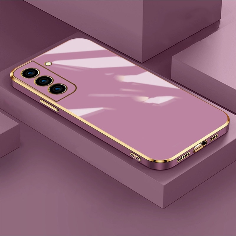 Ốp Điện Thoại Silicon Dáng Vuông Mạ Viền Sang Trọng Cho Samsung S22 Ultra S23 s21 Plus s21 FE Galaxy S 21 S22 FE