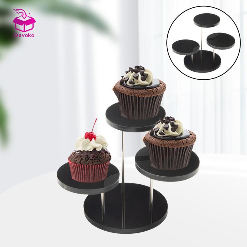 Giá đỡ trưng bày bánh cupcake Devoko bằng acrylic có thể tái sử dụng dùng trang trí tiệc cưới/ phòng tắm/ lễ kỷ niệm