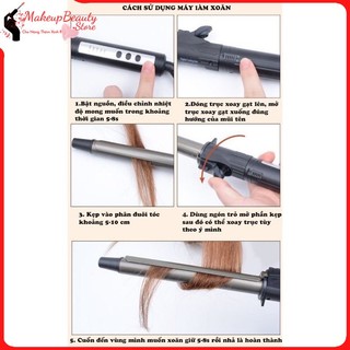 Máy Uốn Tóc Làm Xoăn Tự Động Xoay 360 Độ MS 387 - Nhiệt Độ Điều Chỉnh, Phi 28/32mm, Dây Chống Rối