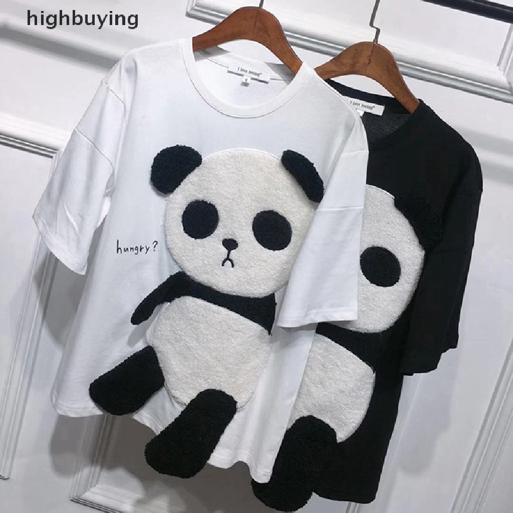 Áo Thun Tay Ngắn Cổ Tròn In Hình Gấu Trúc Hoạt Hình Dành Cho Nữ