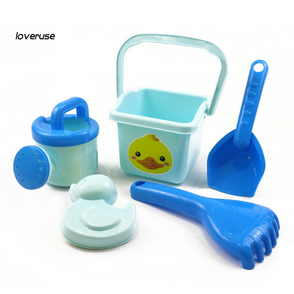 Set 5 Đồ Chơi Cát Bãi Biển Mùa Hè In Hình Gấu / Vịt Hoạt Hình Cho Bé