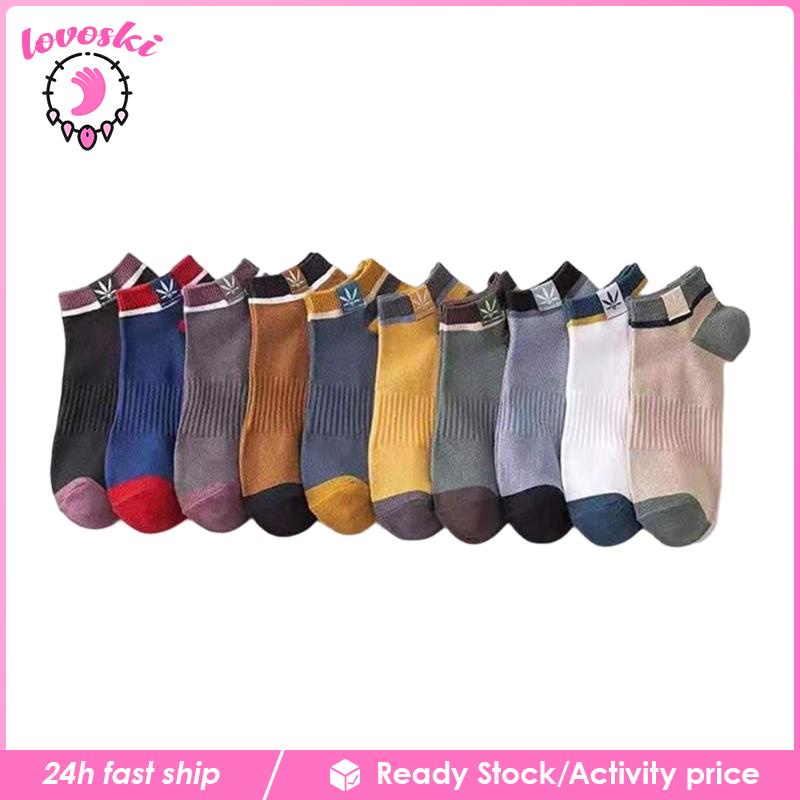 Set 10 Đôi Vớ Cổ Thấp Thoải Mái Thấm Hút Mồ Hôi Cho Nam Chạy Bộ