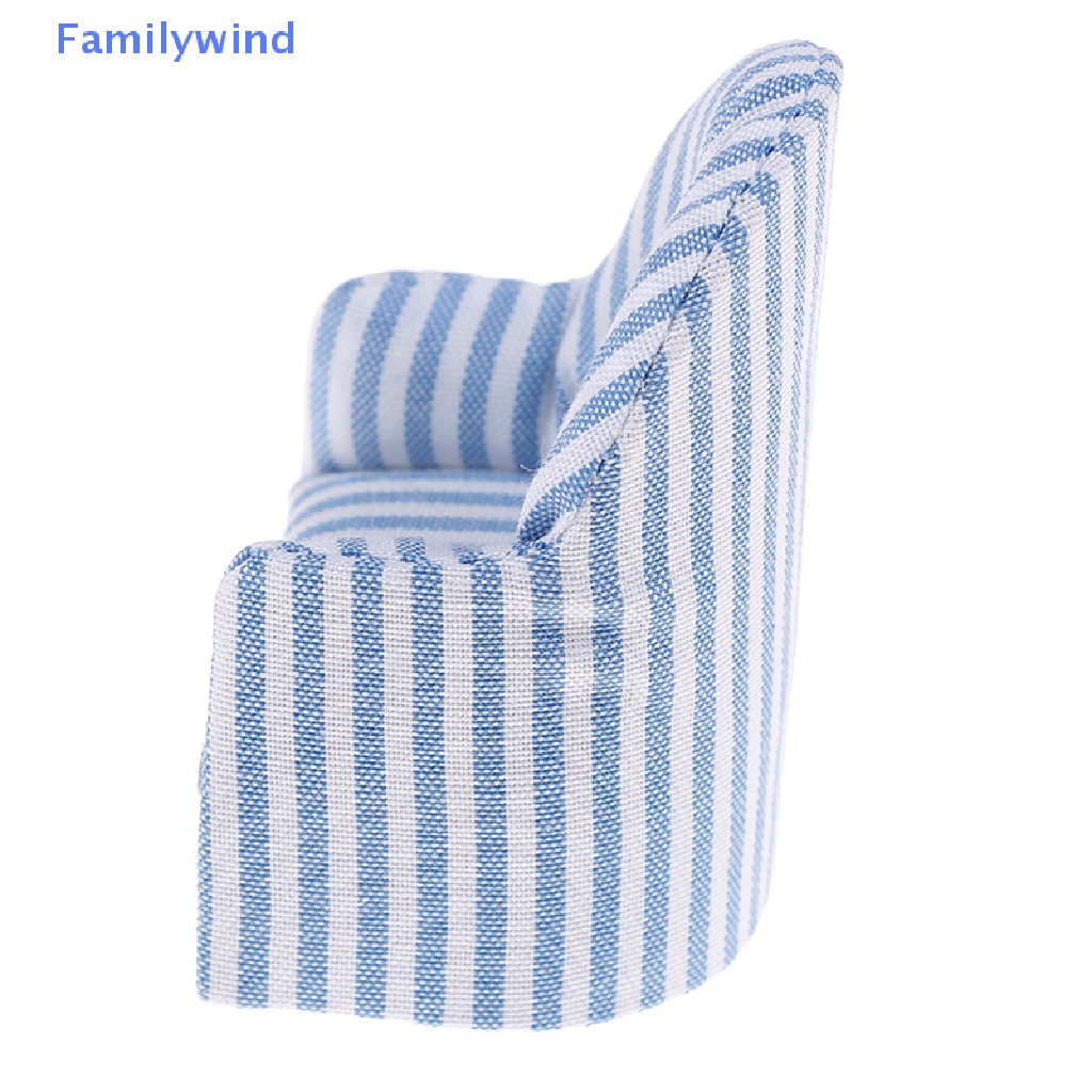 Mô Hình Ghế sofa Họa Tiết Kẻ Sọc Trang Trí Nhà Búp Bê Tỉ Lệ 1: 12