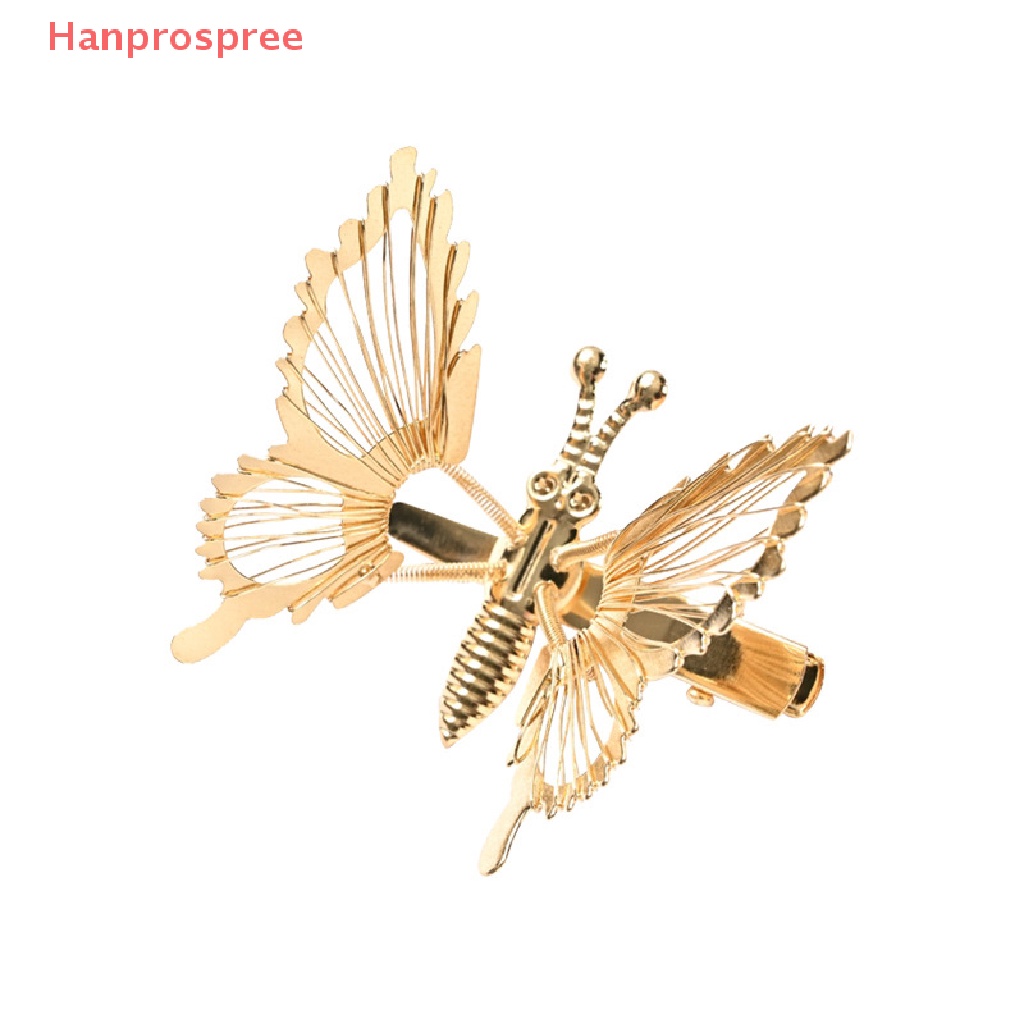 Kẹp Tóc Hình Bướm Đính Ngọc Trai Phối Tua Rua Phong Cách Retro Cho Nữ