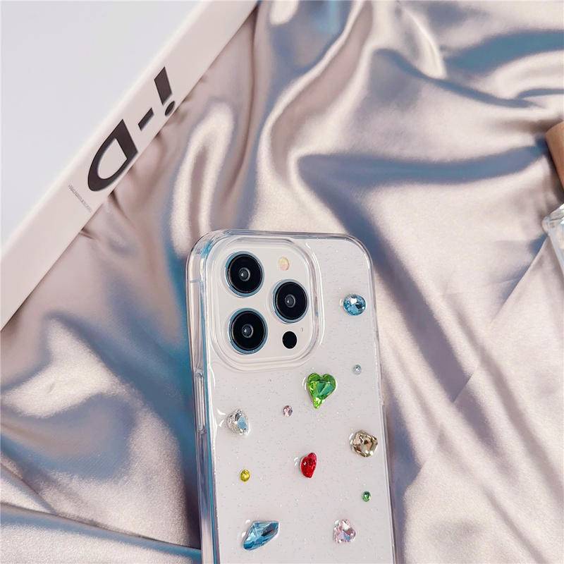 Ốp Điện Thoại Silicon Mềm Trong Suốt Đính Kim Cương Sang Trọng Cho iPhone 14 13 12 11 Pro MAX + X XS MAX XR 7 8 + SE 2022 2020