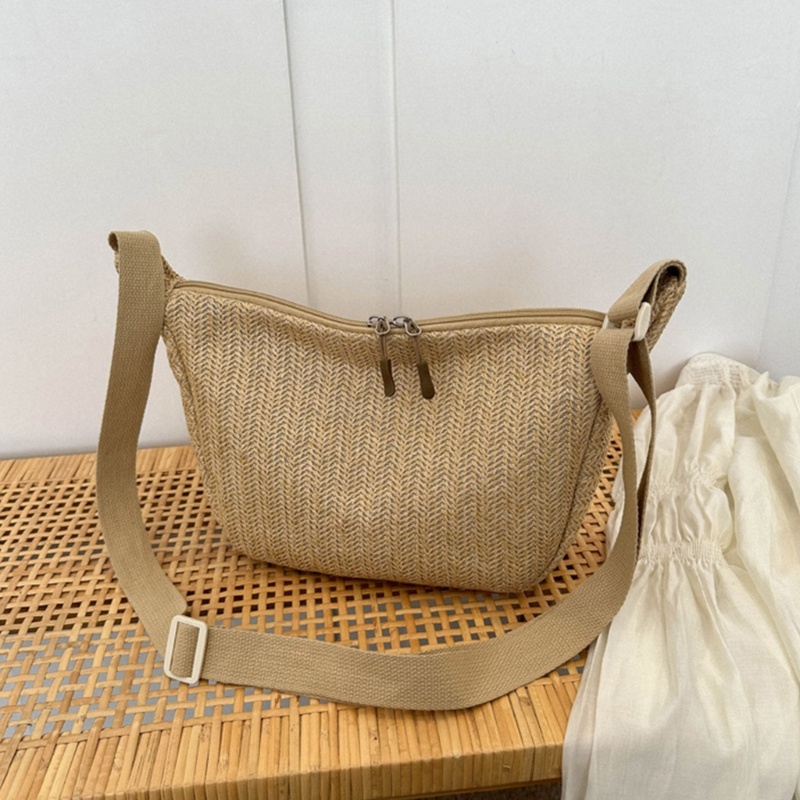 Túi cói Bằng Rơm Dệt Tay Sức Chứa Lớn Phong Cách Vintage Dành Cho Nữ