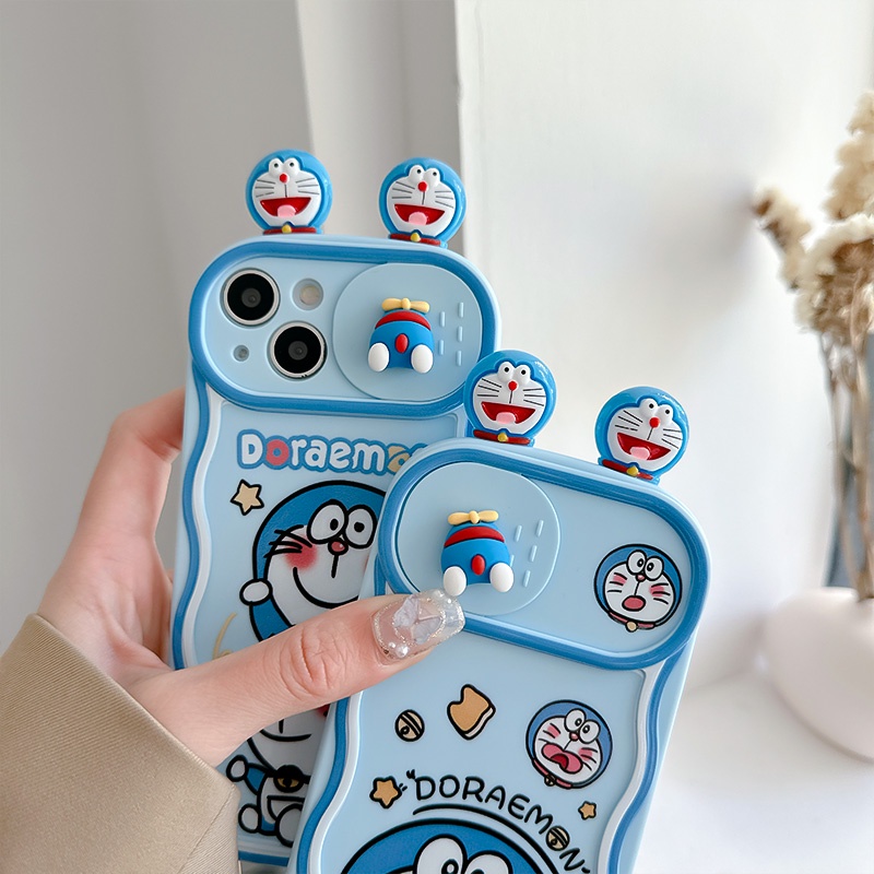 Ốp Điện Thoại TPU Dẻo Họa Tiết Doremon 3D Dễ Thương Cho iPhone 14 13 12 Pro Max Plus 11