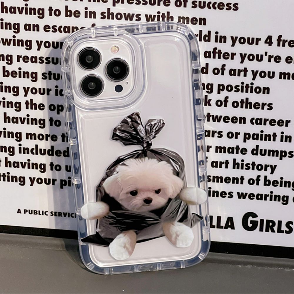 Ốp Điện Thoại TPU Dẻo Họa Tiết Chó Mèo Kèm Túi Khí Chống Rơi Cho IPhone 11 12 13 14 Pro Max XS XR 7 8 6 Plus