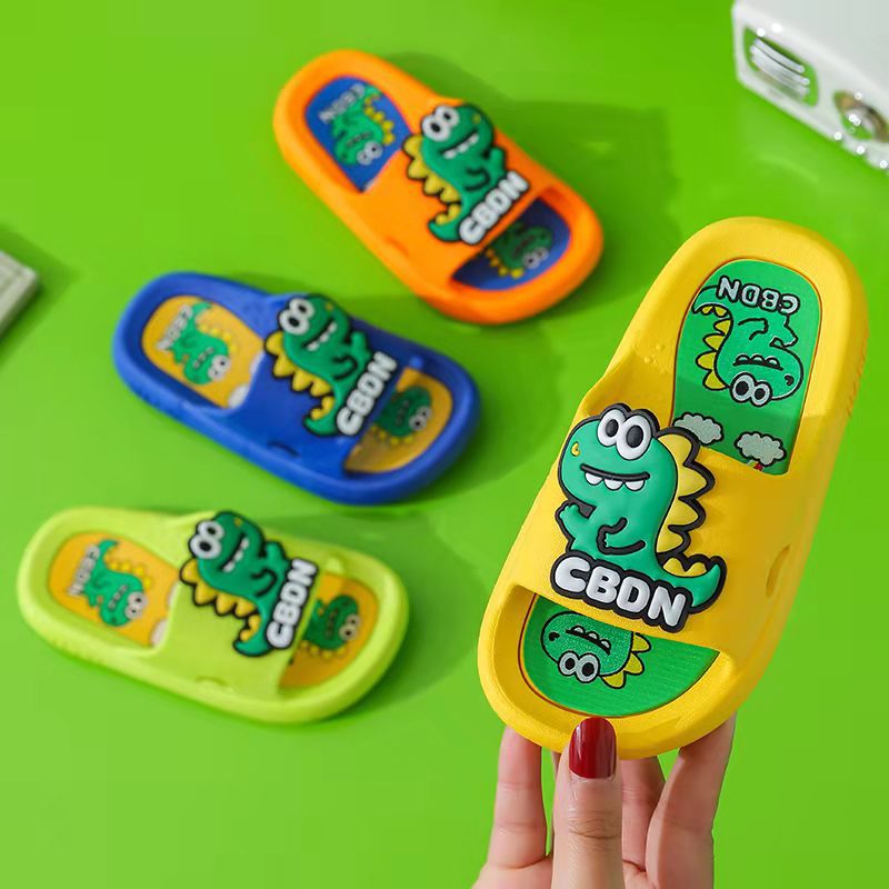 Dép Sandal Đế Mềm Chống Trượt In Hình Khủng Long Hoạt Hình Thời Trang Mùa Hè Dành Cho Trẻ Em