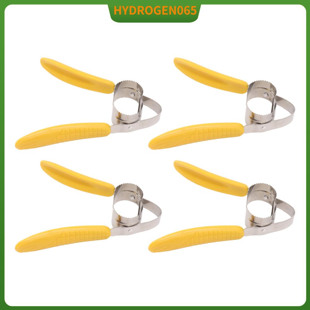 Hydrogen065 4 CÁI Dụng cụ bóc vỏ ngô bằng thép không gỉ Công tước lõi với tay cầm nhựa hình cho nhà bếp