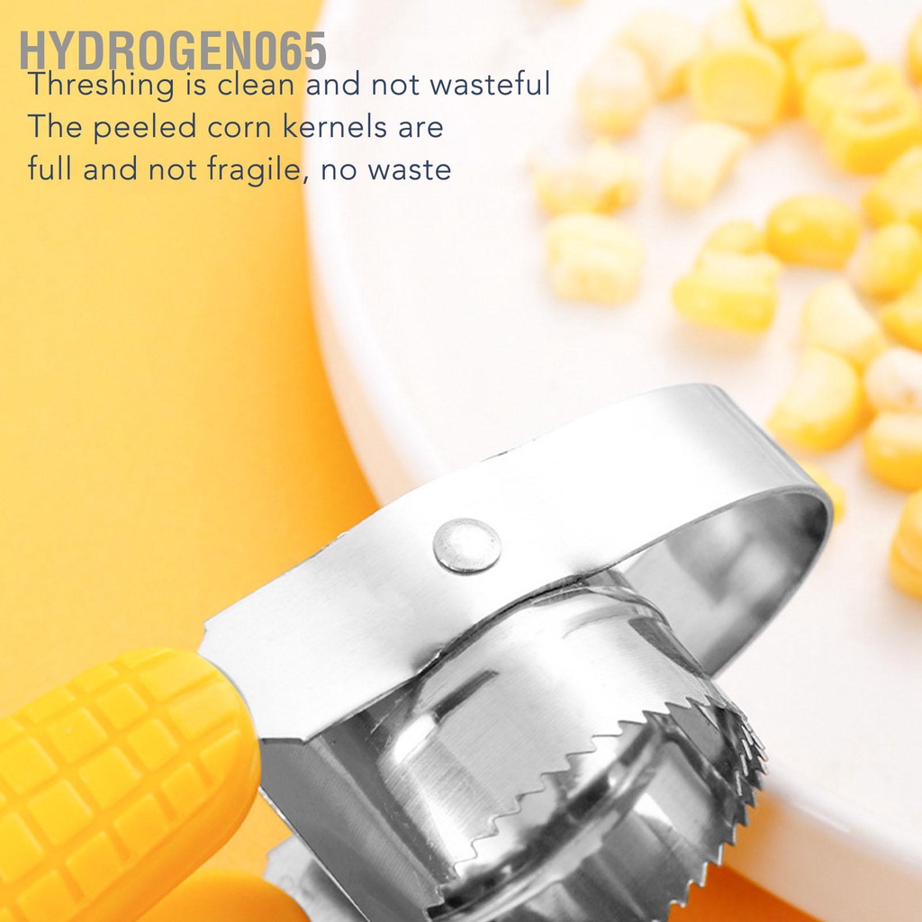 Hydrogen065 4 CÁI Dụng cụ bóc vỏ ngô bằng thép không gỉ Công tước lõi với tay cầm nhựa hình cho nhà bếp