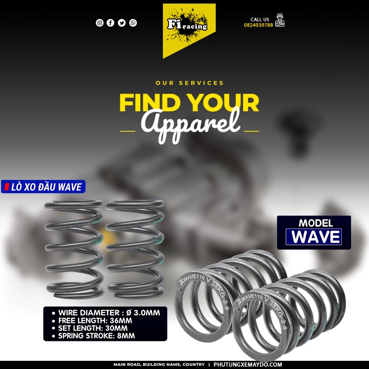 Lò Xo Đầu Thép Hợp Kim Bên Dream Wave Wave S110 Blade 110 Alpha 110 2.8 Ta Racing