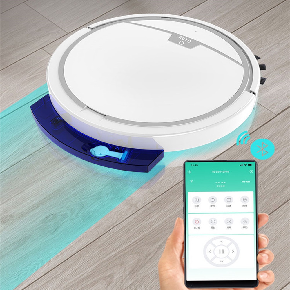 Robot Hút Bụi Lau Nhà RS600, Điều khiển qua app điện thoại, lực hút cực manh, lau khô lau ướt, cảm biến thông minh.