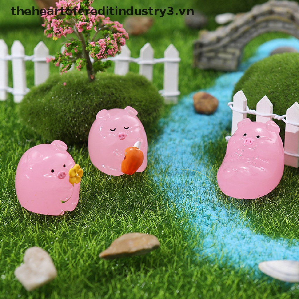 Mô Hình Chú Heo Dạ Quang Mini Trang Trí Sân Vườn