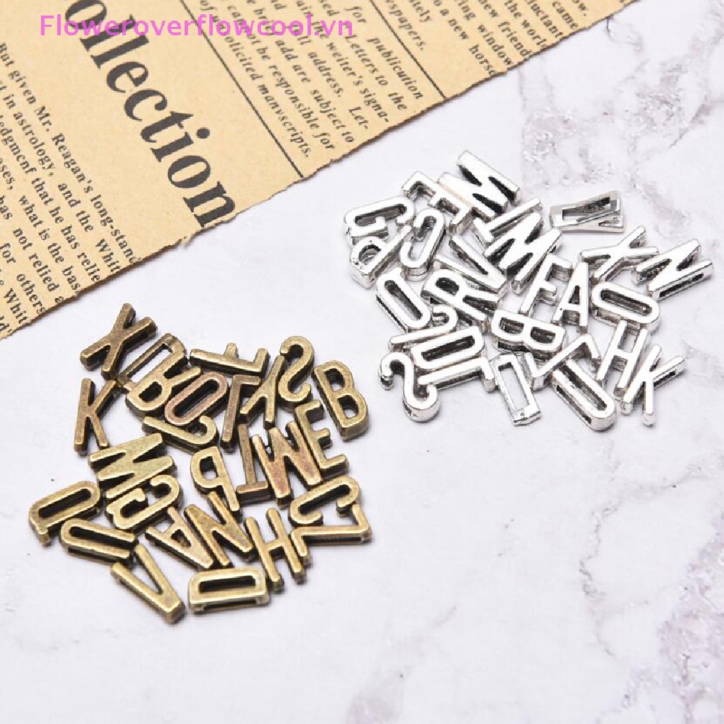 26 Hạt Xỏ Vòng Tay In Chữ Cái Vintage