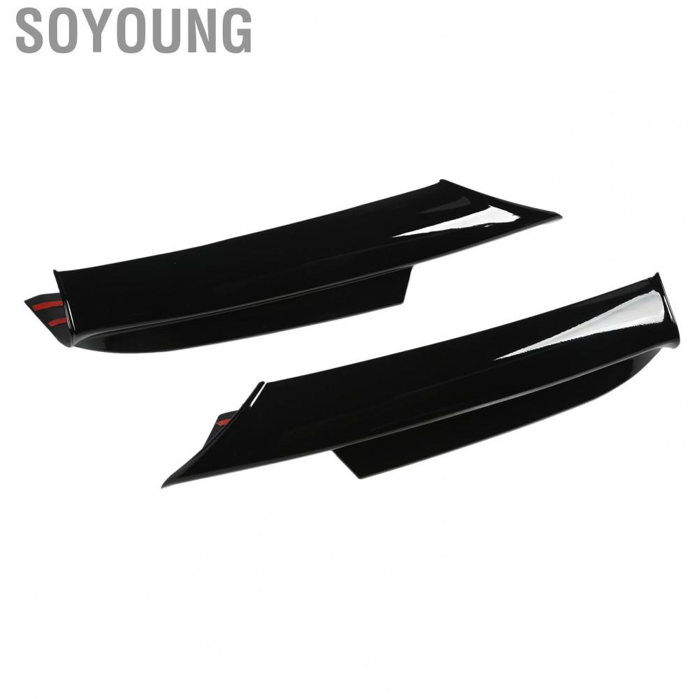 Soyoung Front Bumper Lip Splitter  Spoiler Rounded Edges Bright Black High Temperature Resistant for Vehicle
