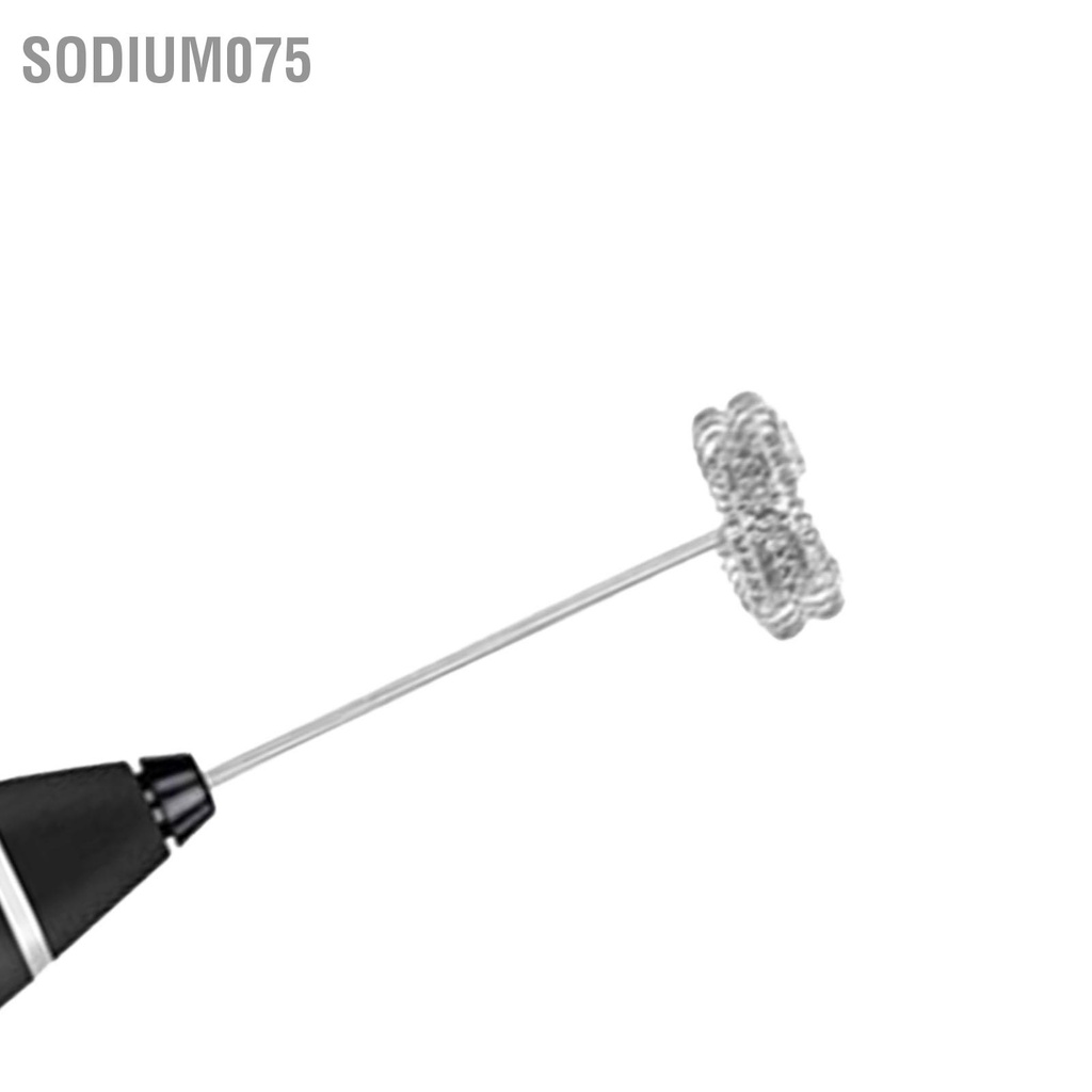Sodium075 Điện Bọt Sữa Thép Không Gỉ Thao Tác Dễ Dàng Máy Trộn Cà Phê Cầm Tay Cho Nhà Bếp Đen 0.8A DC 5.5V 2W
