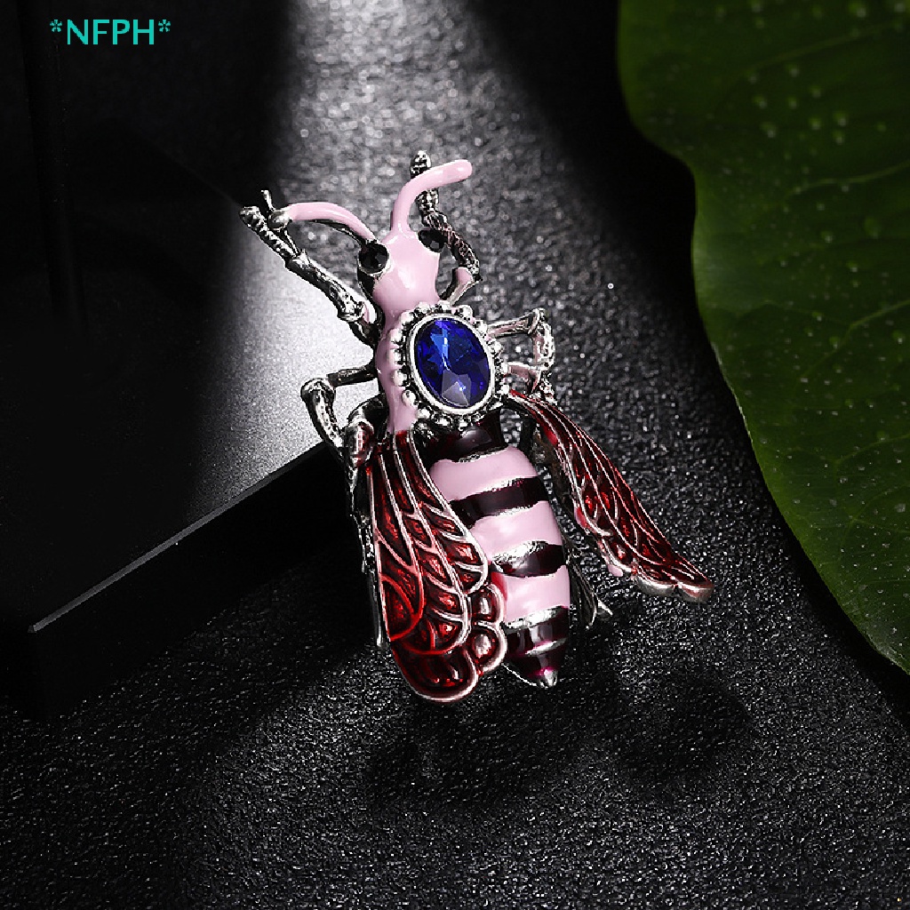 Ghim Cài Áo Hình Chú Ong Tráng Men Đính Đá Pha Lê Mới