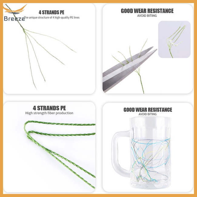 Cuộn Dây Câu Cá 300m 10-60lb Bện 4 Sợi Siêu Mềm Vô Hình Chống Cắn