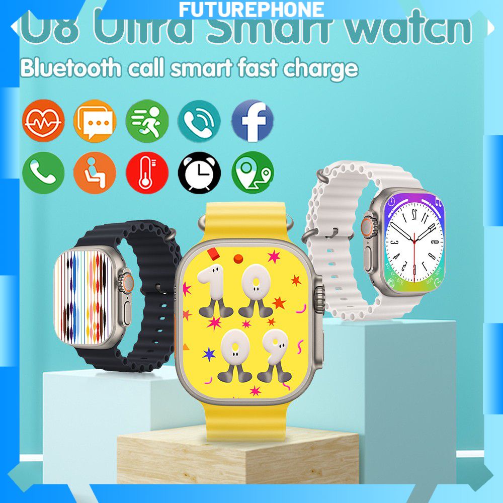 Đồng Hồ Thông Minh Mới 2023 Đồng Hồ Thông Minh Đồng Hồ Thông Minh U8 Ultra Series 8 Cho Nam Màn Hình 1.44 Inch Hd Cuộc Gọi Bluetooth Sạc Không Dây Nhịp Tim Thời Trang Iwo Đầy Đủ 49Mm Tương Lai