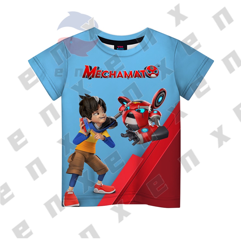 Áo Thun Tay Ngắn In Hình Mechamato Thời Trang Cho Bé