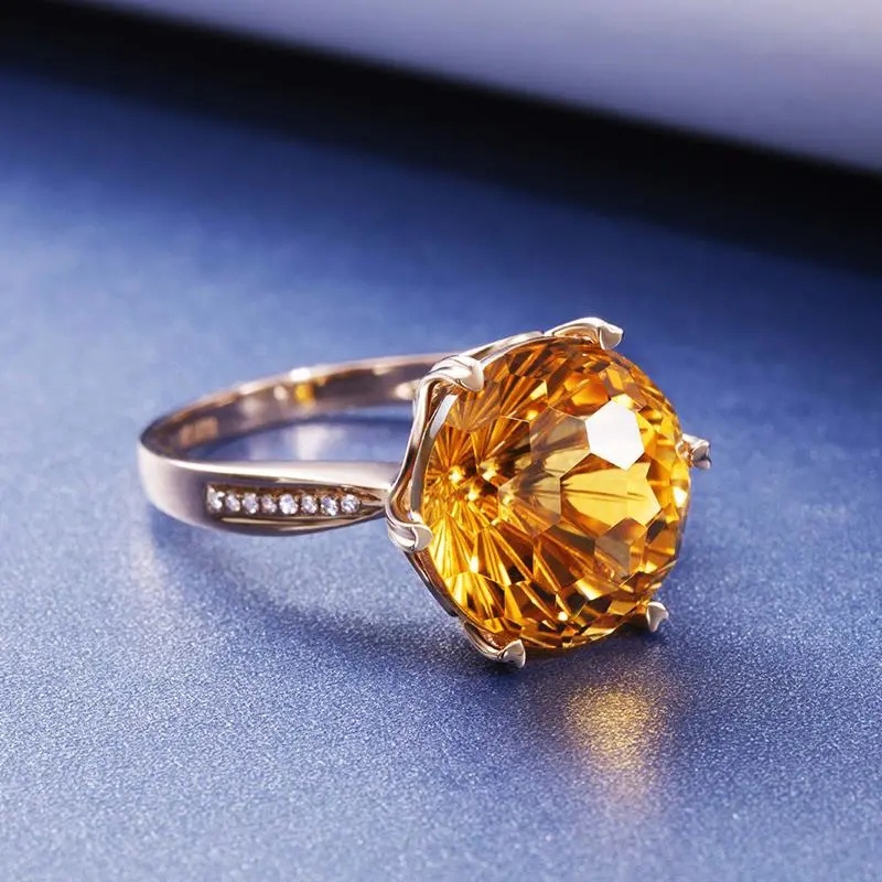 Nhẫn Đính Đá Zircon Vàng Thời Trang Âu Mỹ Cho Nữ