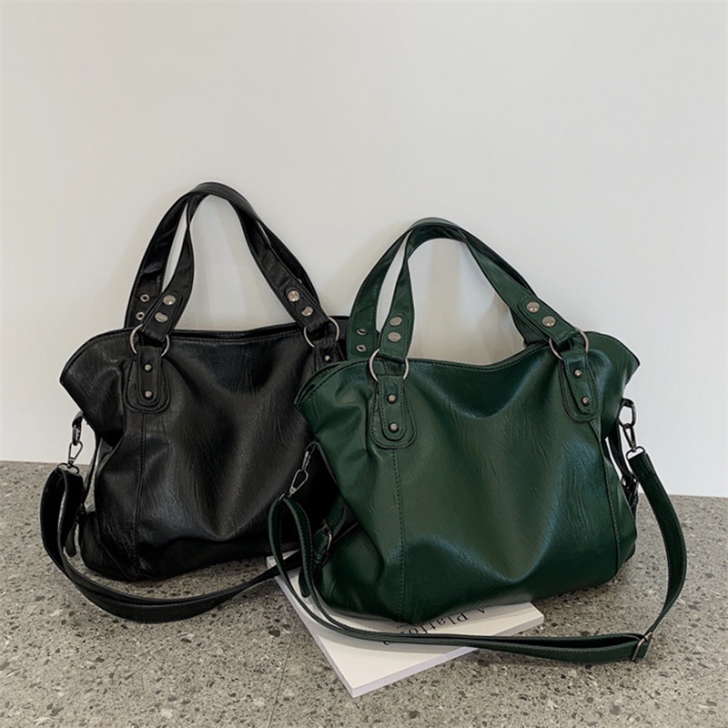 Túi Xách Da Mềm Cỡ Lớn Màu Trơn Thời Trang Cho Nữ