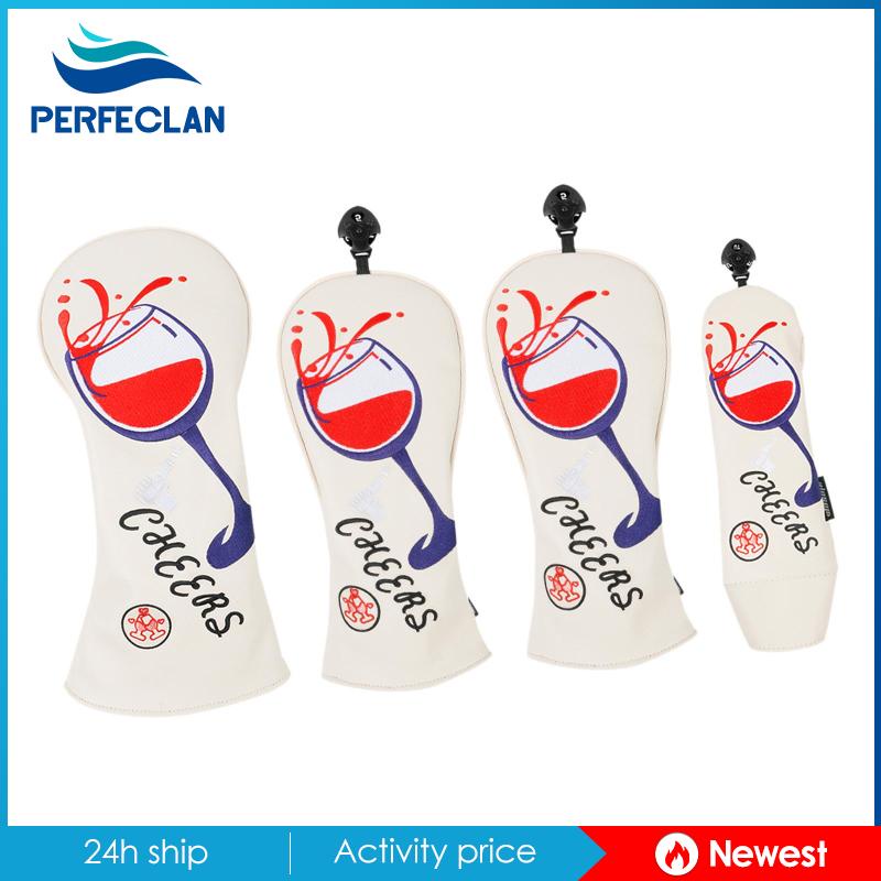 Set 4 Vỏ Bọc Đầu Gậy Đánh Golf Bằng PU Có Thể Thay Đổi Được