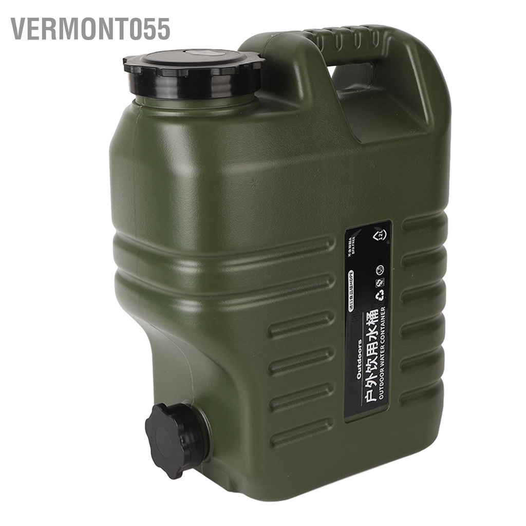 Vermont055 Di Động Bình Đựng Nước Ngoài Trời Lưu Trữ Tàu Sân Bay PE Xô Cho Cắm Trại Dã Ngoại BBQ Dung Tích Cao 12L Xanh