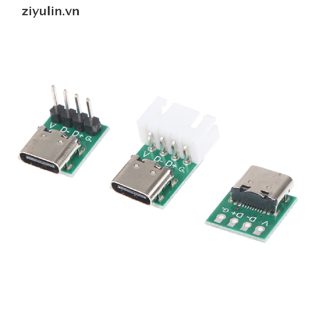 Set 5 Bảng Mạch Kết Nối Usb 3.1 16 Pin Female Sang 2.54mm Type C 16P PCB Dành Cho Cáp Dữ Liệu