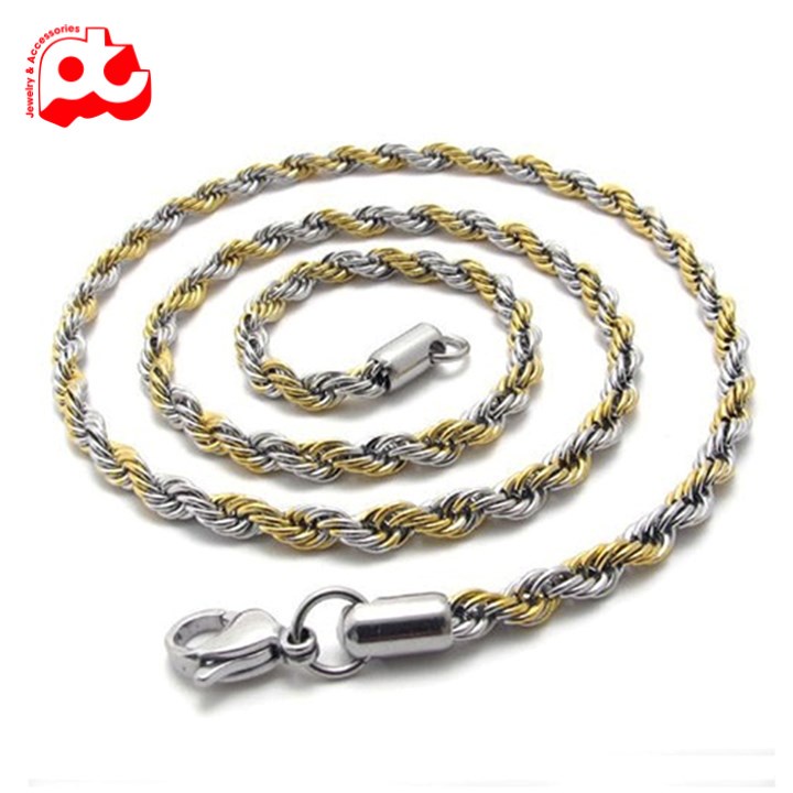 Dây chuyền xoắn nam buộc tàu titan cao cấp đẹp titan thép không gỉ ahihi.official PTDCNA07