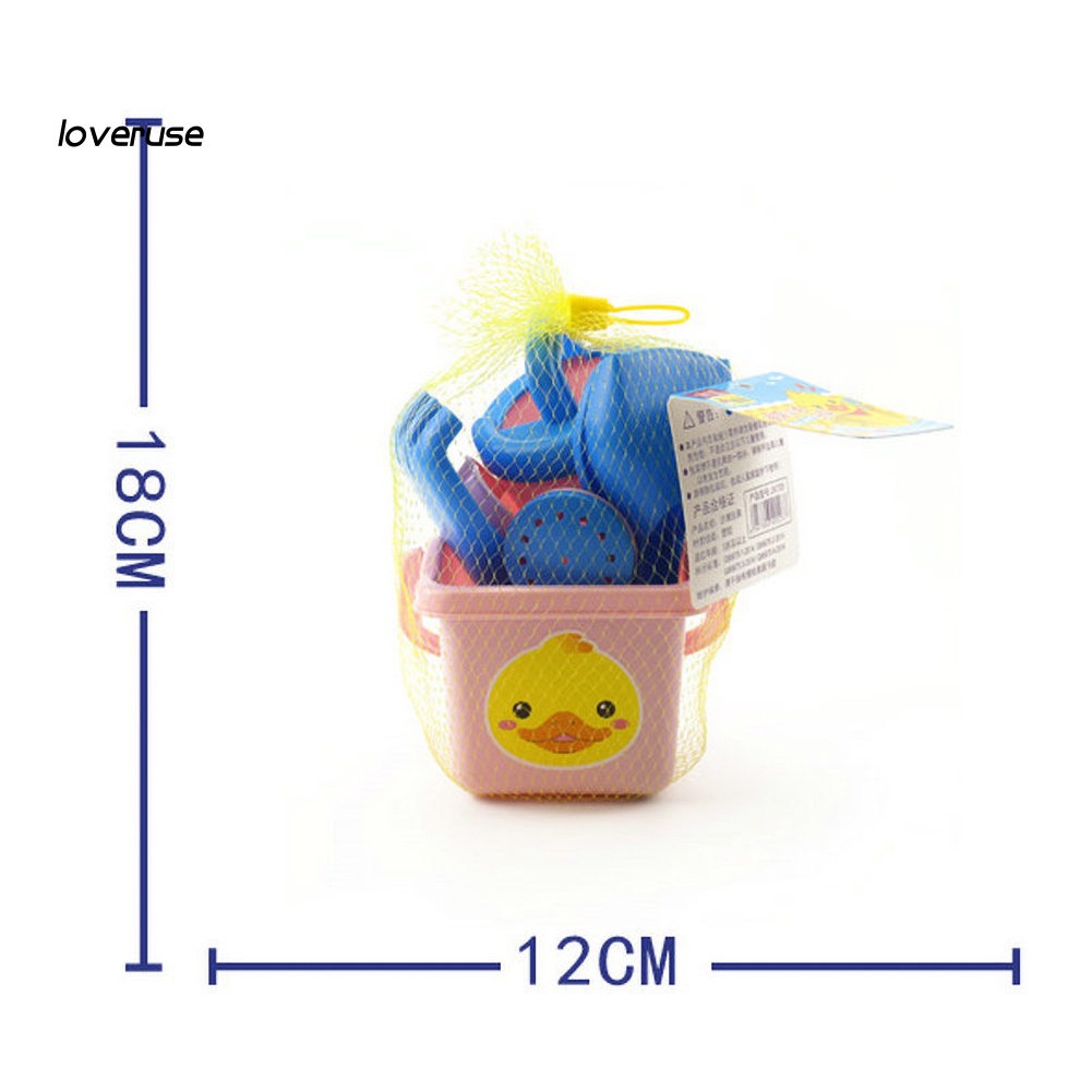 Set 5 Đồ Chơi Cát Bãi Biển Mùa Hè In Hình Gấu / Vịt Hoạt Hình Cho Bé