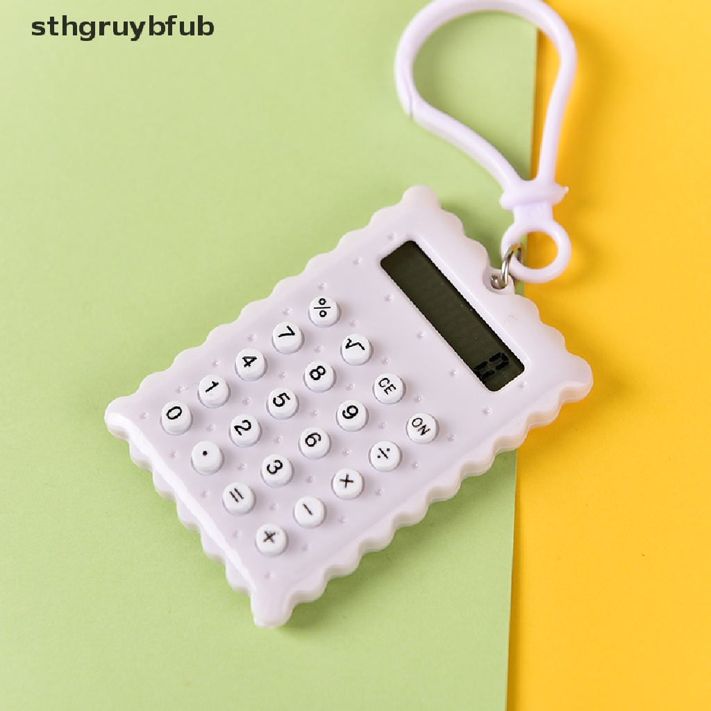 Móc Khóa Hình Máy Tính 8 Chữ Số Mini Bằng Nhựa Màu Sắc Ngẫu Nhiên