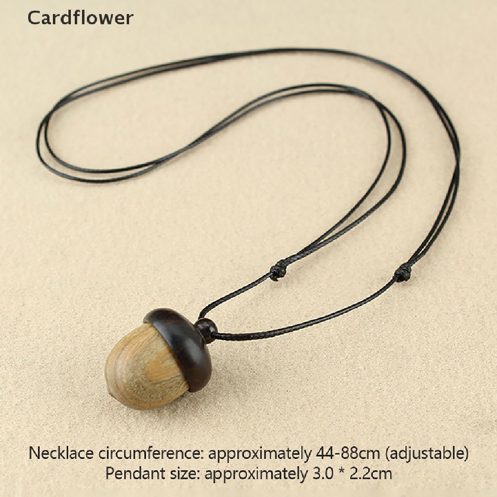 < Cardflower > Vòng cổ Dài Mặt Hình Quả Bắp Ngô Có Thể Vặn Được Bằng Gỗ Mun Cổ Điển Đang Giảm Giá