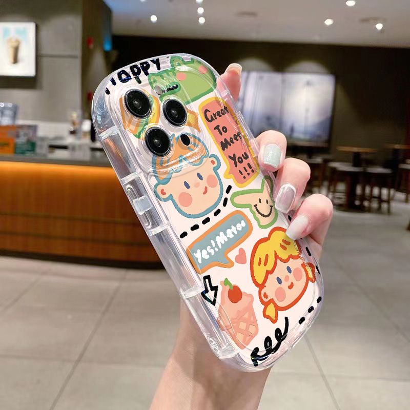 ✅Ốp Điện Thoại Mềm Trong Suốt Chống Sốc In Họa Tiết Graffiti Cho Iphone 11I 14 7 / 8p 12xs promax xr13