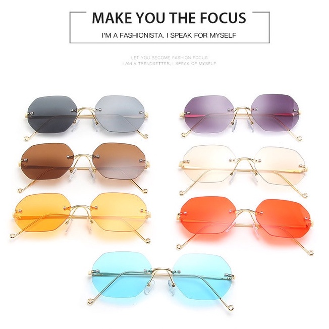 Kính Mát Gọng Kim Loại Chống Tia Bức Xạ UV400 Thời Trang Cho Nữ